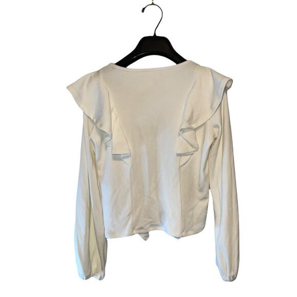 Rachel Pally Revolve Long Sleeve Top with Ruffle details White Color Size Small - Picture 2 of 11